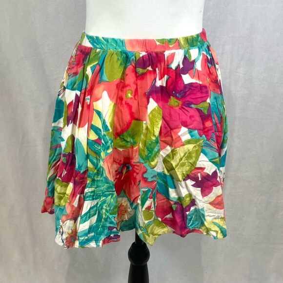 Colorful tropical print flowy skirt size small - Picture 3 of 3
